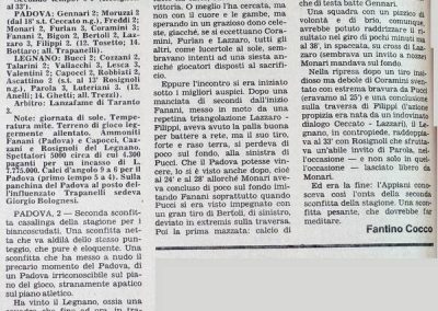 Campionato Serie C girone A 1974/75 - I giornata di ritorno - 2 febbraio 1975