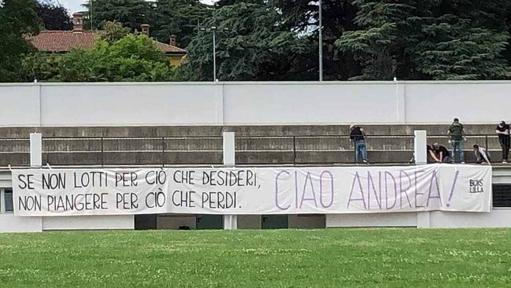 Andrea Rinaldi striscione Boys Lilla
